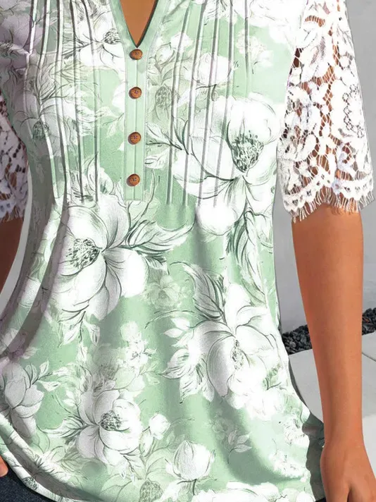 Floral Jersey Casual Shirt