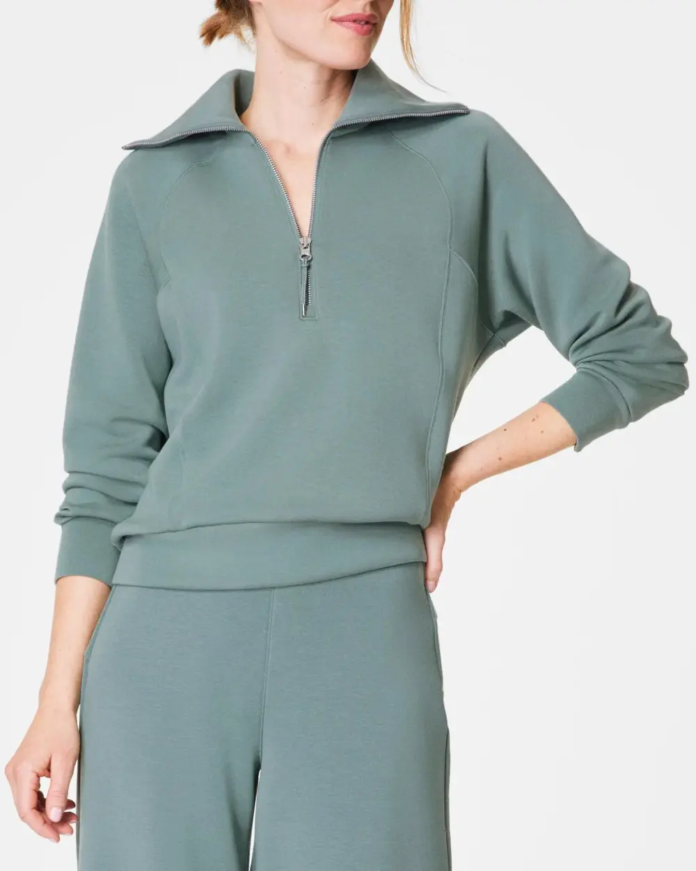 Half-Zip Loose Long-Sleeved Sweatshirt