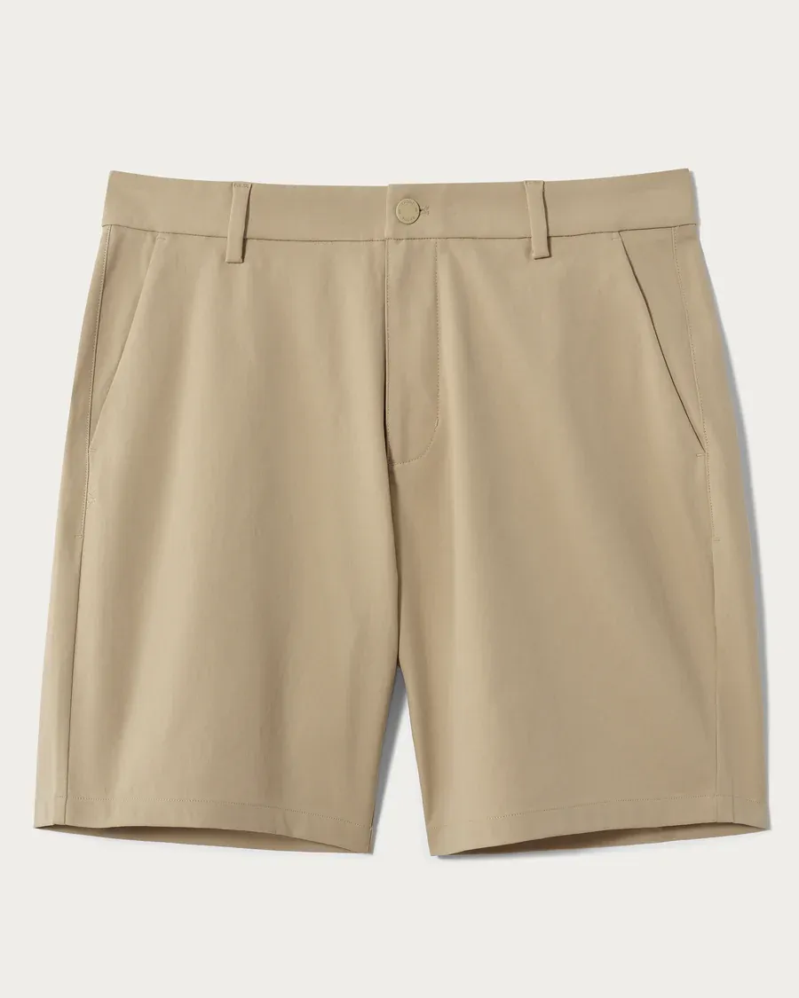 Beige Straight - Cut Men's Shorts