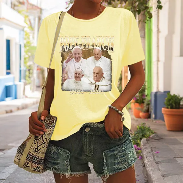 Women's Rip 1936-2025 Print Short Sleeve Round Neck Cotton T-Shirt