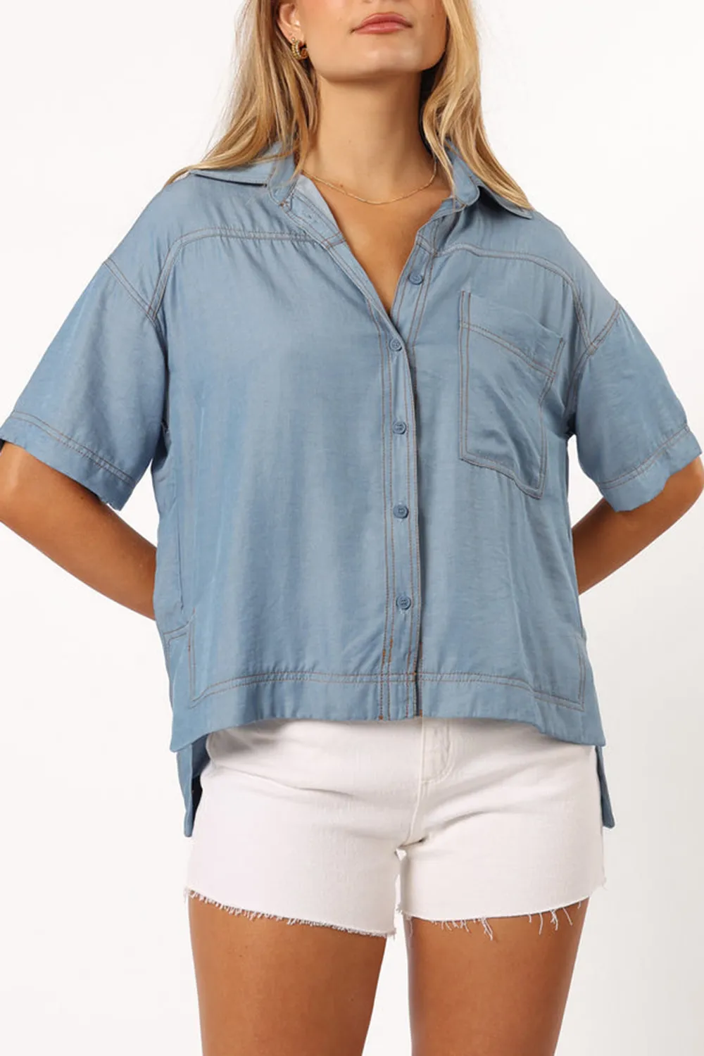 BLUE DENIM STYLE TOP
