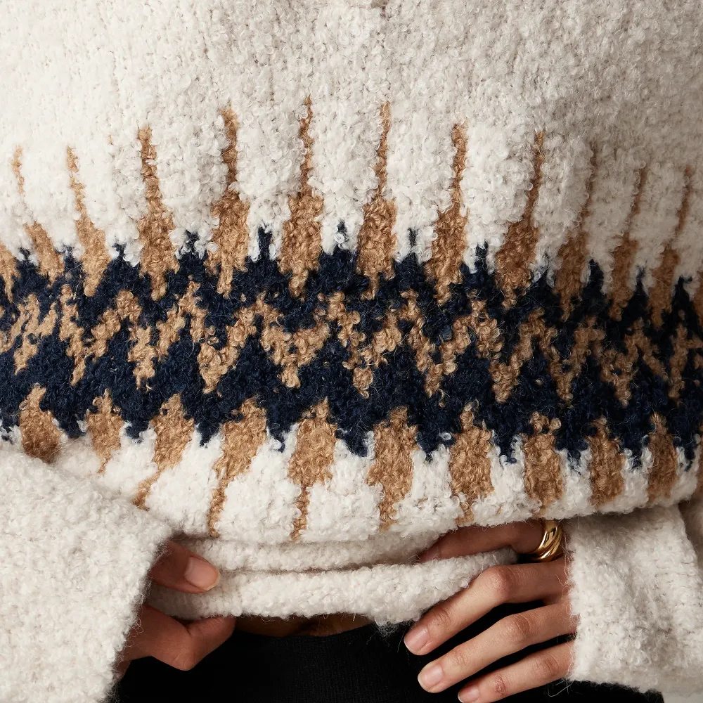 Cream Brown Navy Alpaca Sweaters