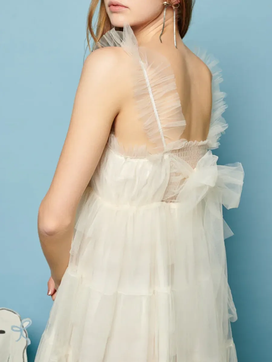 Regular Tulle Midi Dress