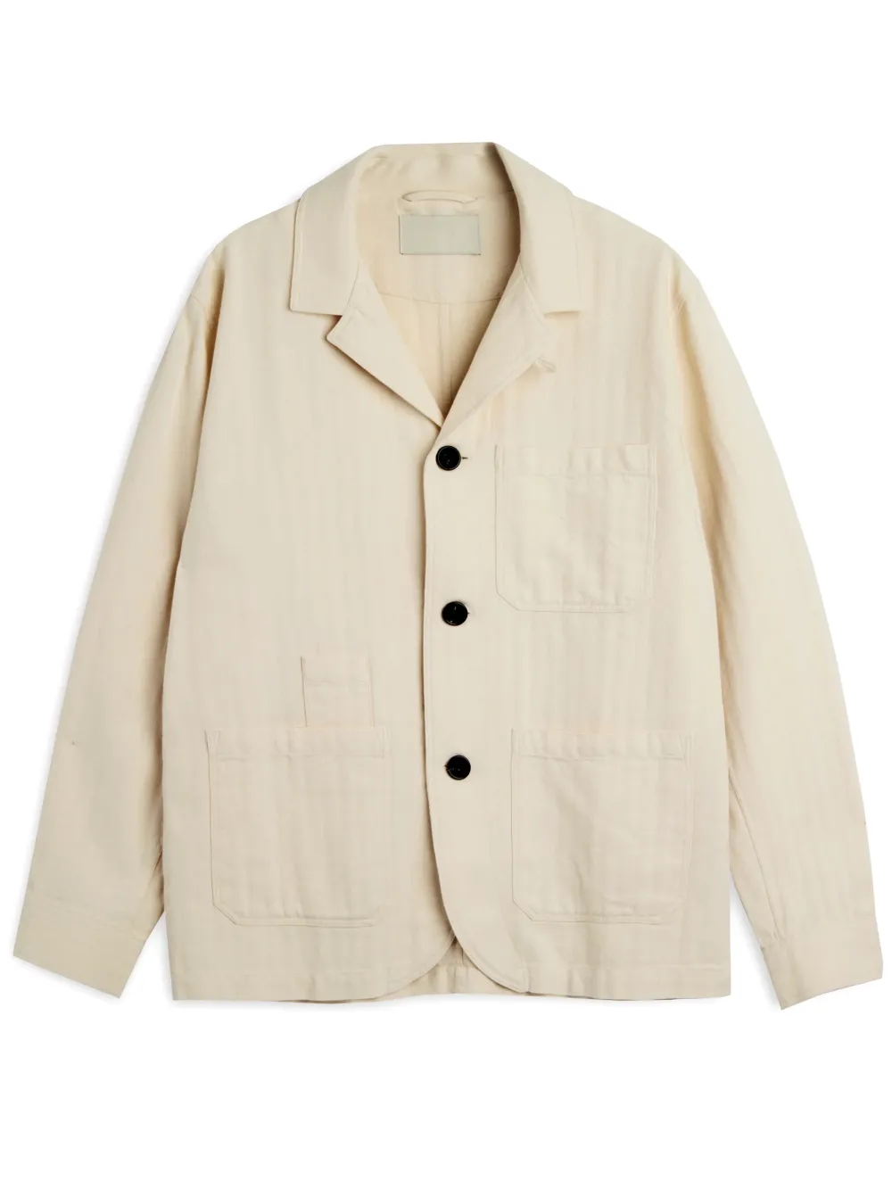 Ecru Cotton Shirt Jacket