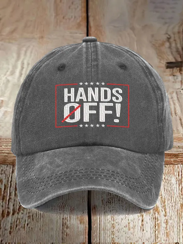 Unisex Distressed Washed Cotton FDT “Hands Off ” Hat