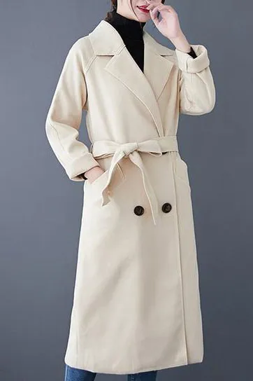 Hepburn Style Solid Over The Knee Coat