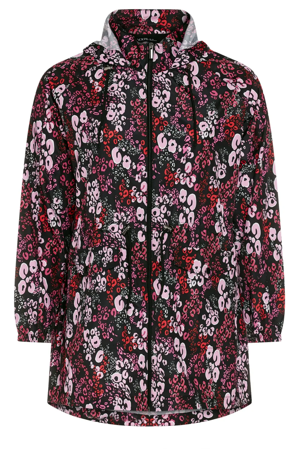 YOURS Curve Black Drawstring Lightweight Parka Jacket