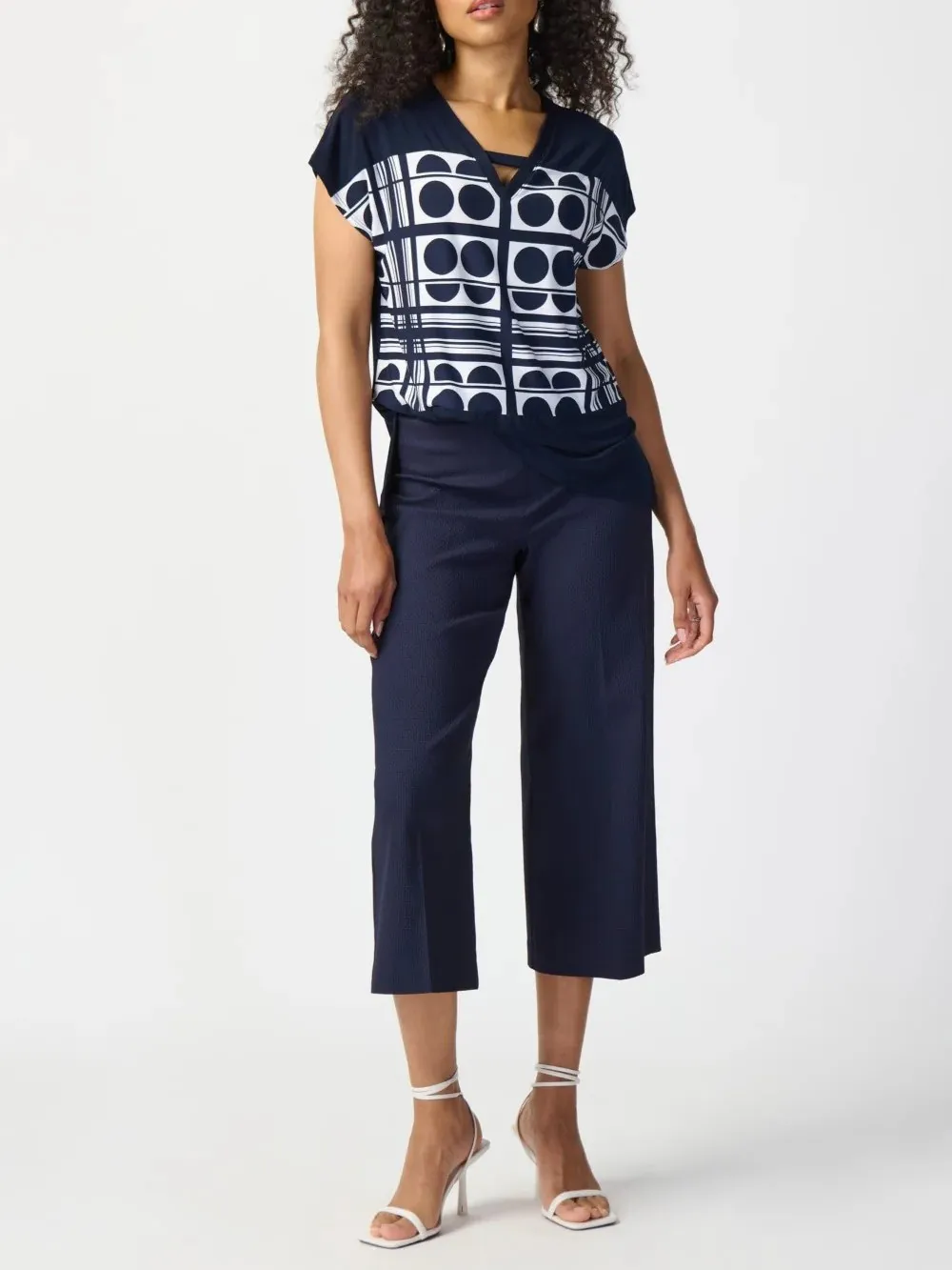 Navy Blue Geometric - Print Culottes