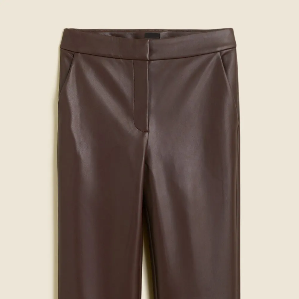 Faux Leather Straight-Leg Pants