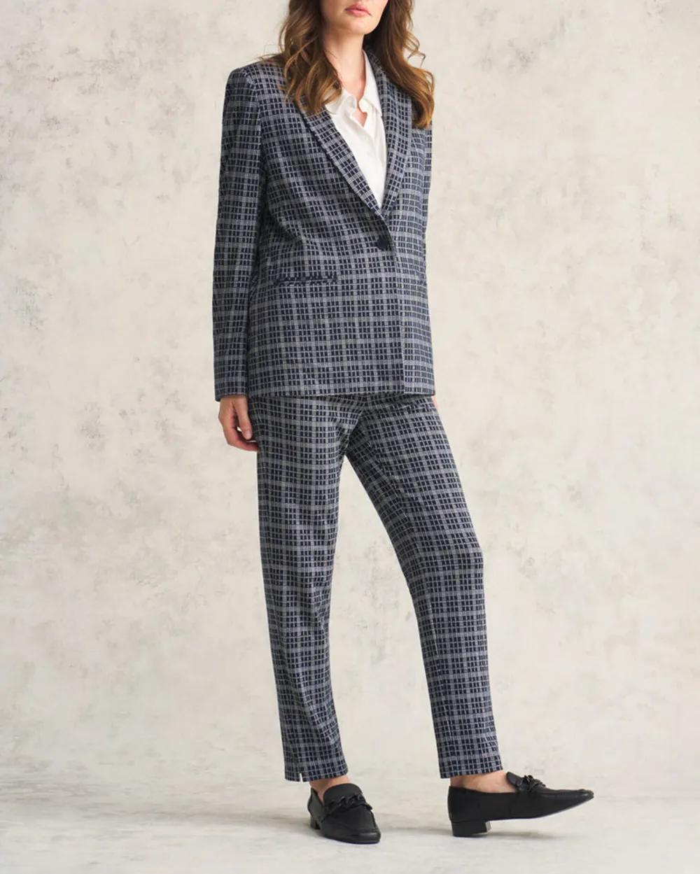 Checkered Single Breasted Blazer