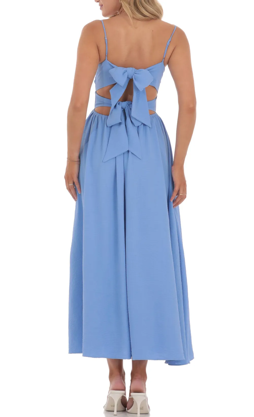 Front Twist Midi Dress in Blue