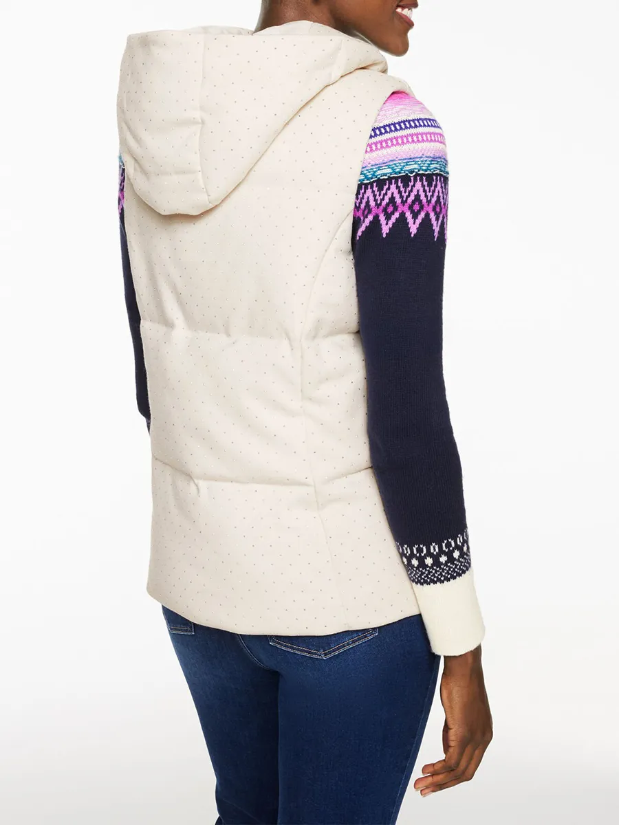 Lady's Simple And Shiny Snapback Pullover Vest