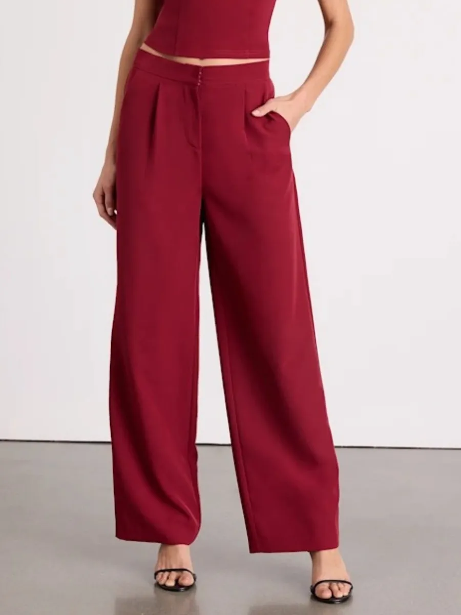 Casual Plain Pants with Pockets
