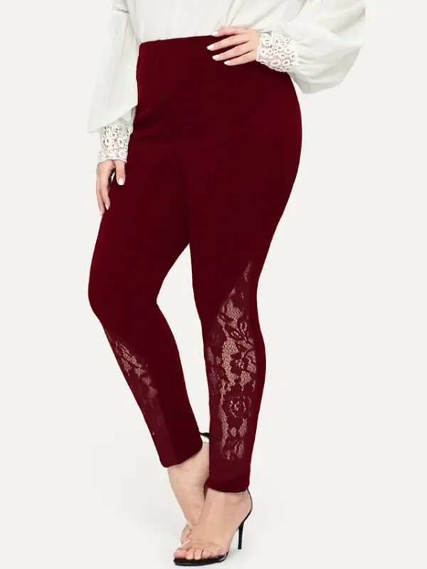 Women's Pants Trousers Full Length Micro-elastic Sporty Casual Daily Holiday Wine Black L XL Fall Winter