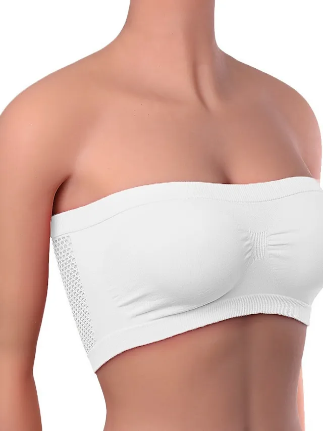 Women's Top Pure Color Fashion Hot Comfort Home Street Daily Nylon Breathable Bandeau Sleeveless Summer Spring Black White