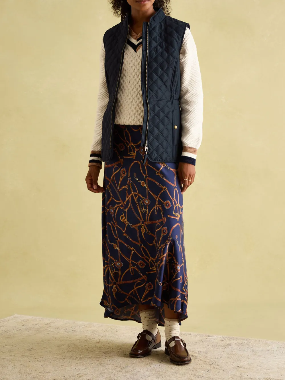 Navy Blue Showerproof Diamond Quilted Gilet