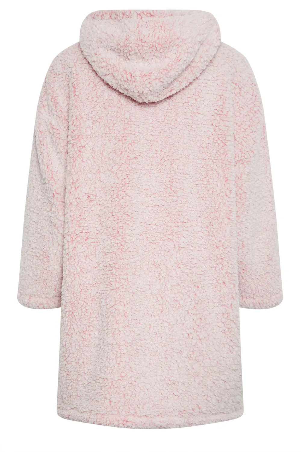 YOURS Curve Light Grey Teddy Drawstring Snuggle Hoodie