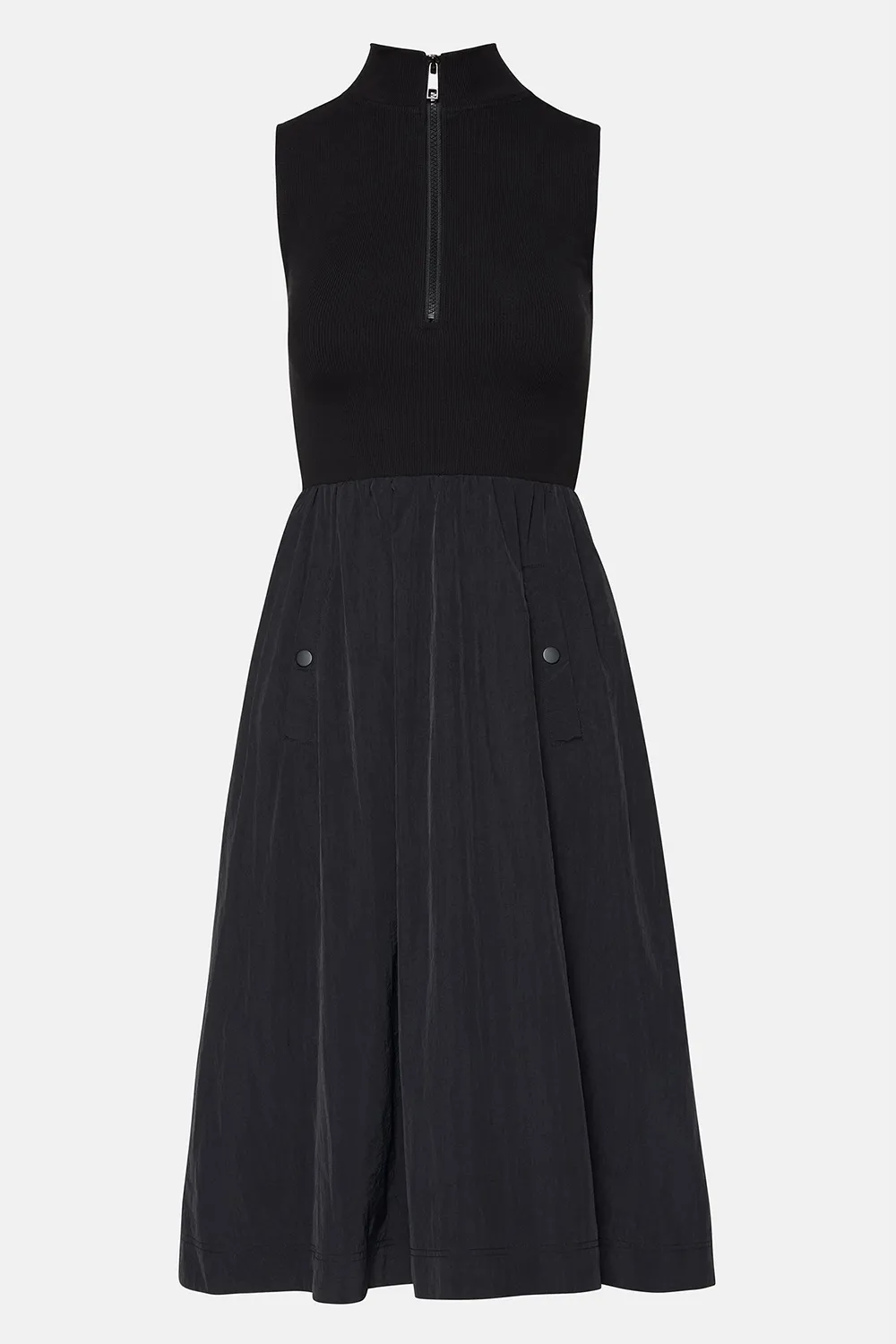ZIP COLLAR DRESS BLACK