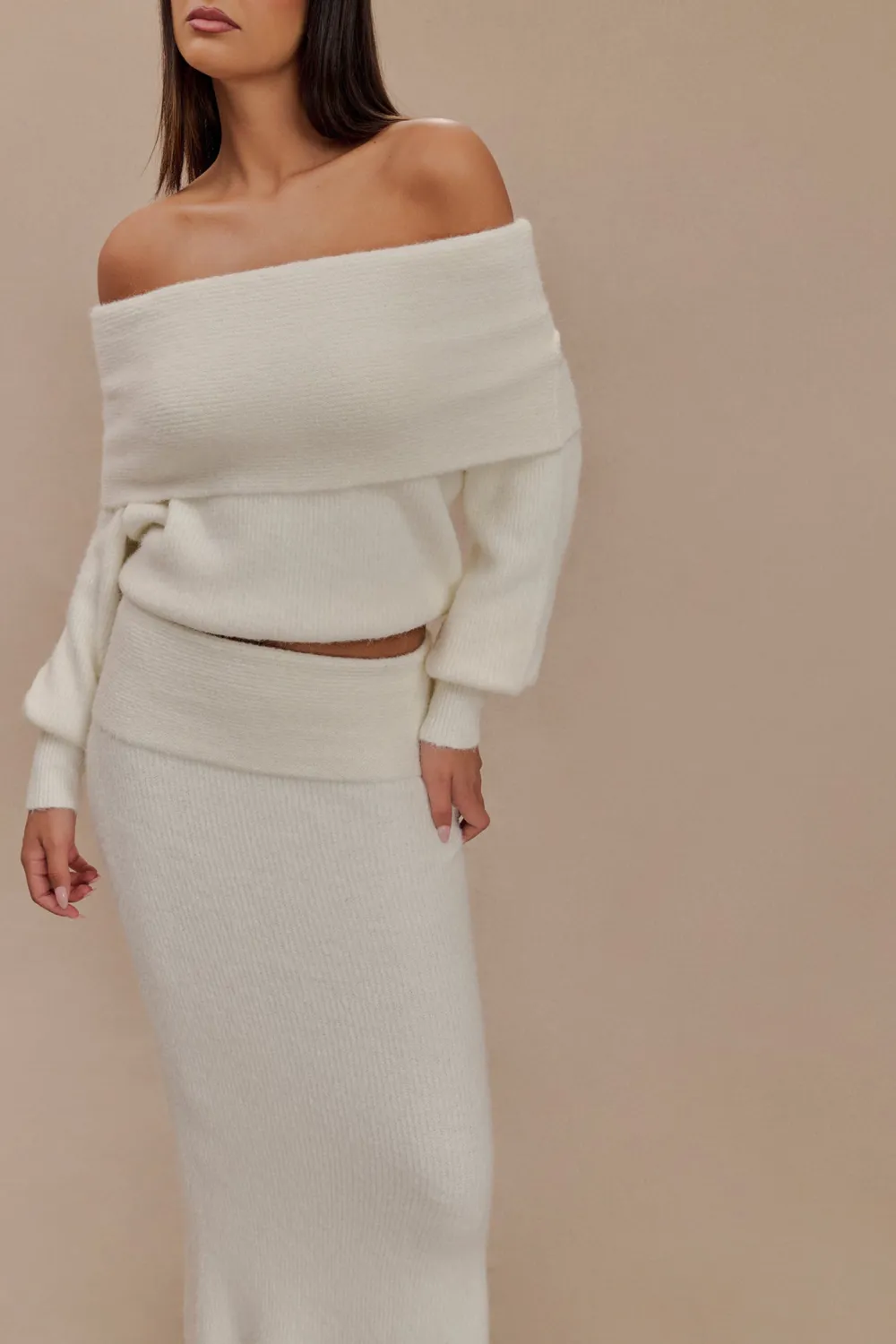 Knit Skirt With Maxi Overlay