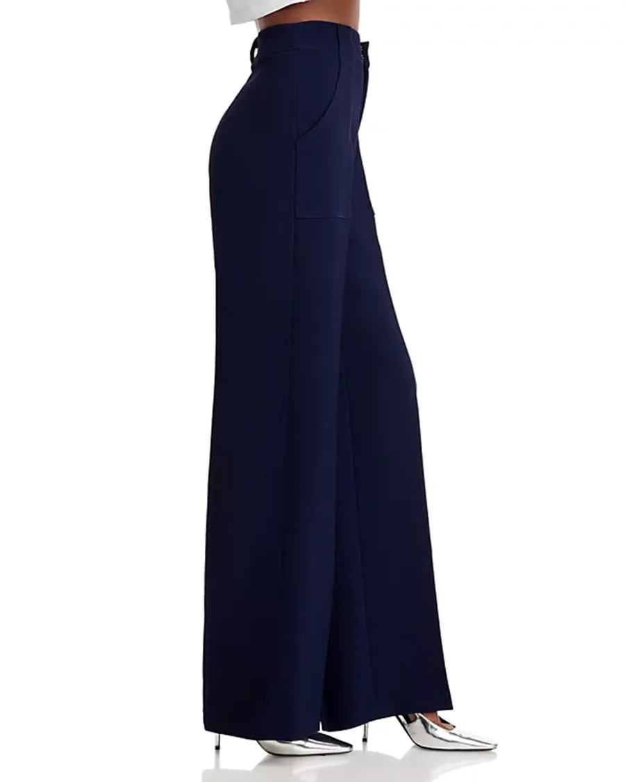 Side Slit Pockets Wide Leg Pants