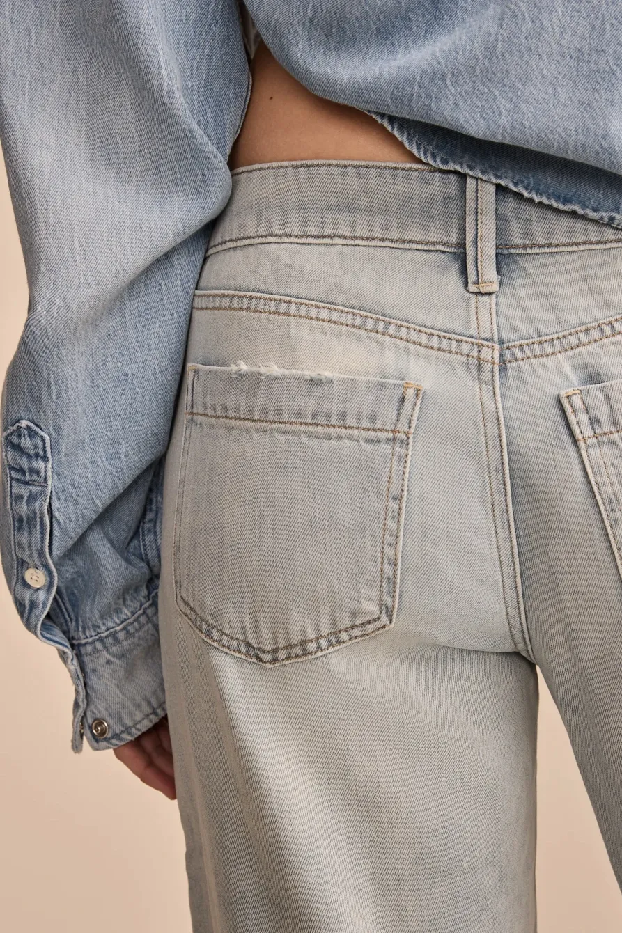 Wide Leg Liquid Denim Luxe Palazzo