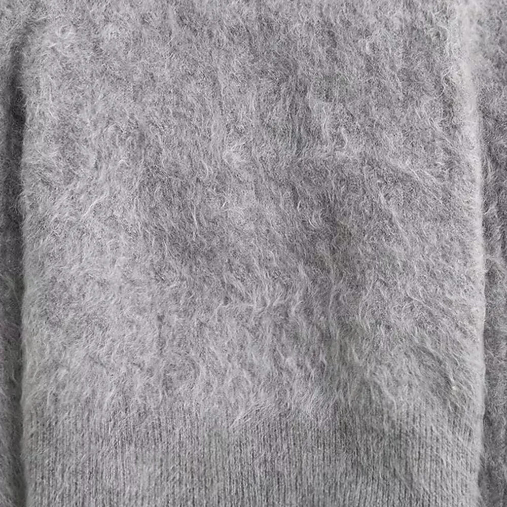 Brushed Cashmere Shrunken Crewneck Sweaters