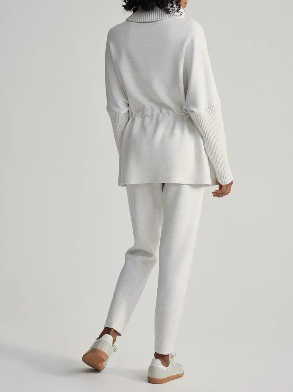 Chic Turtleneck Drawstring-Waist Sweatshirt