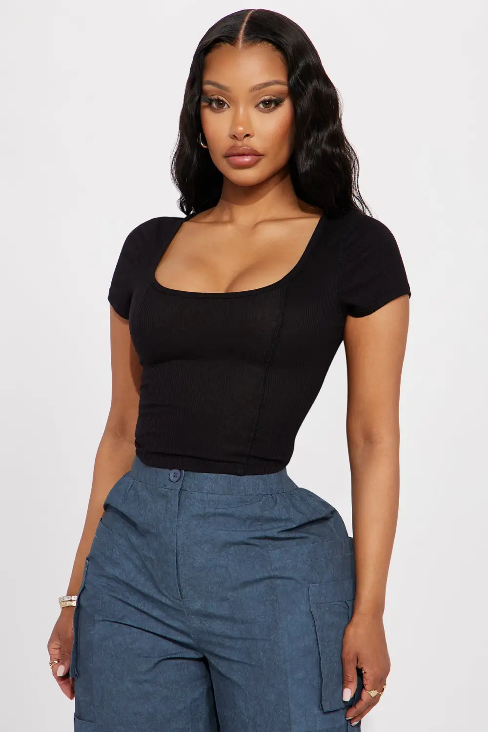 Walk My Way Crop Top - Black
