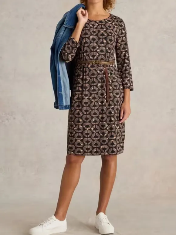 Jersey Printed Dress In Teal Prin