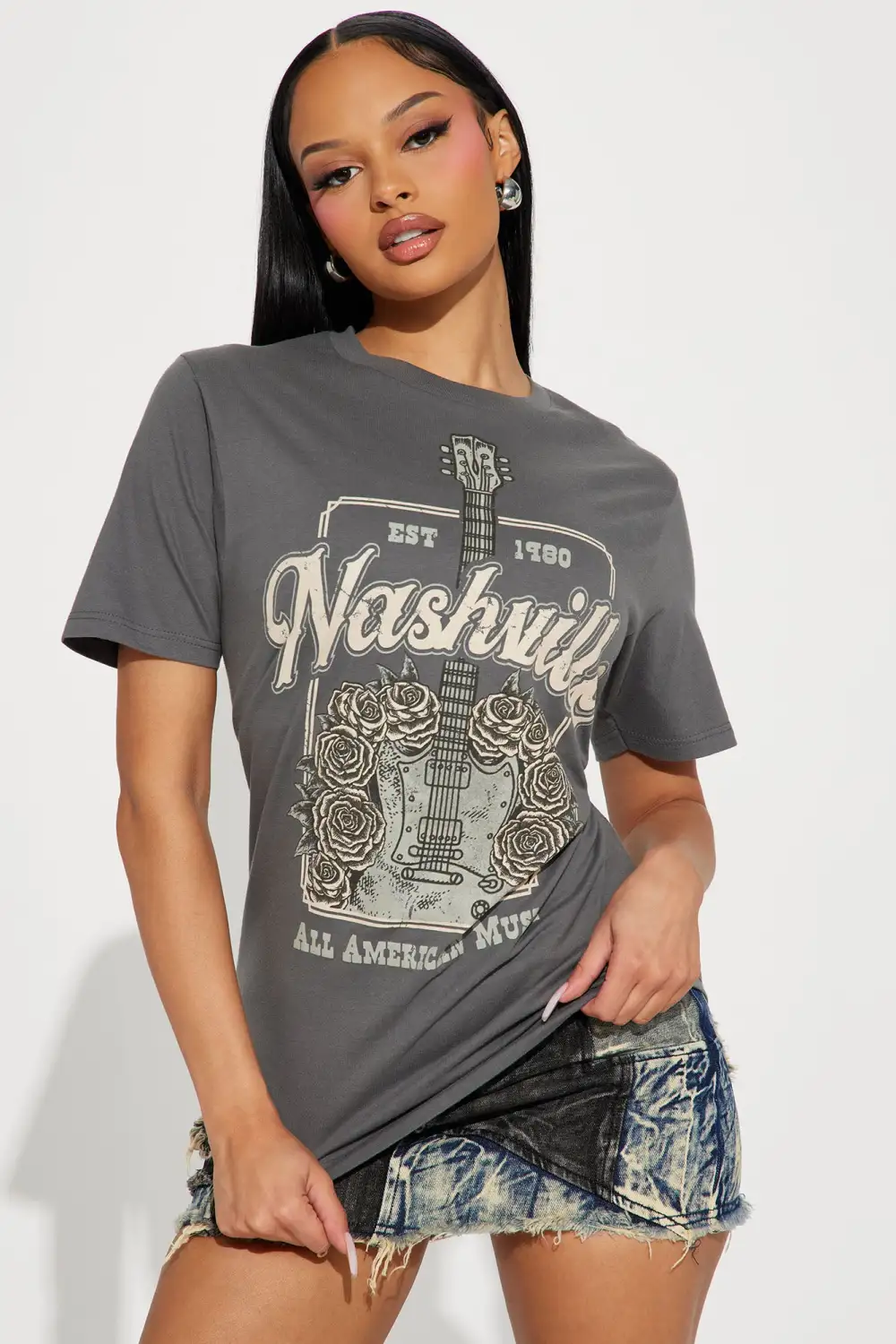 All American Music Nashville Tee - Charcoal