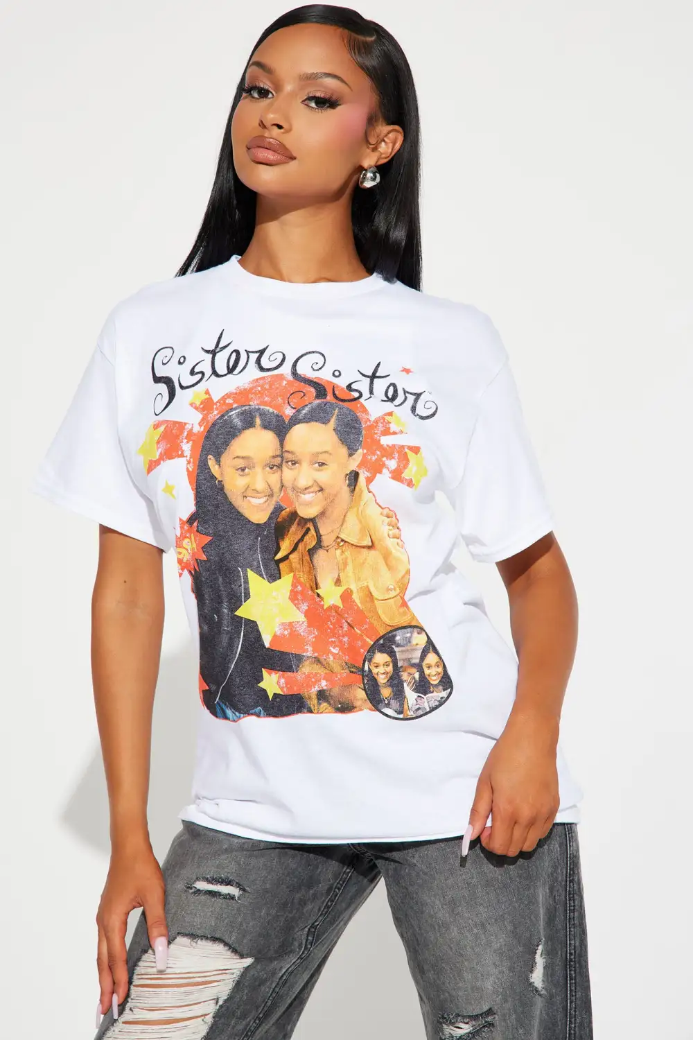 Sister Sister Graphic Tee - White