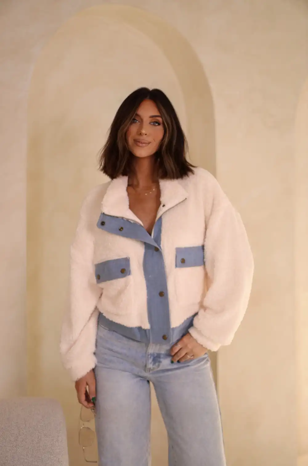 Shearling Chic Denim Jacket