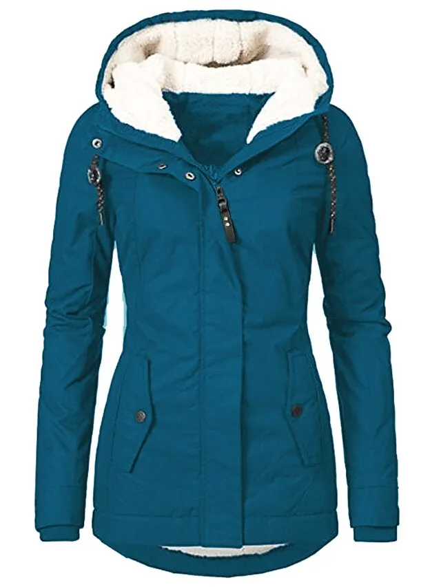 Women's Parka Street Fall Winter Puffer Jacket Long Coat Windproof Warm 3 in 1 Loose Casual Sports Jacket Long Sleeve Solid Color Zipper Purple Blushing Pink Waterpoof Daily Wear Down Parkas  Lined