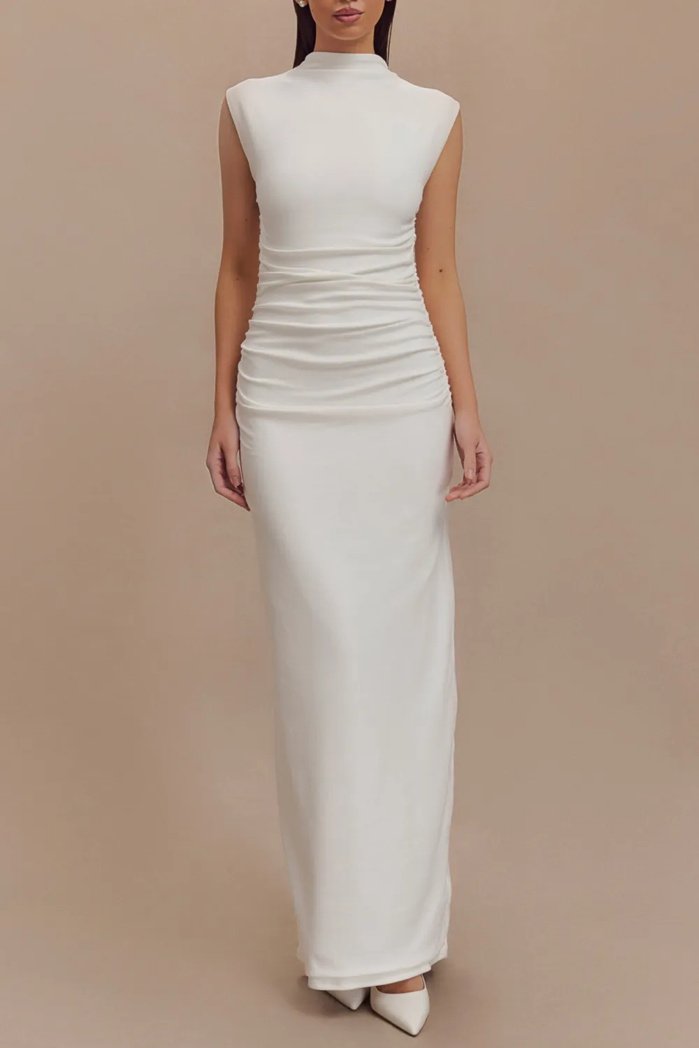 High Neck Sleeveless Maxi Dress