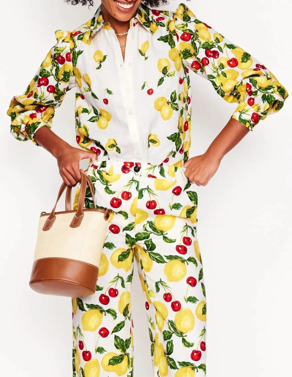 Placement Print Linen Shirt