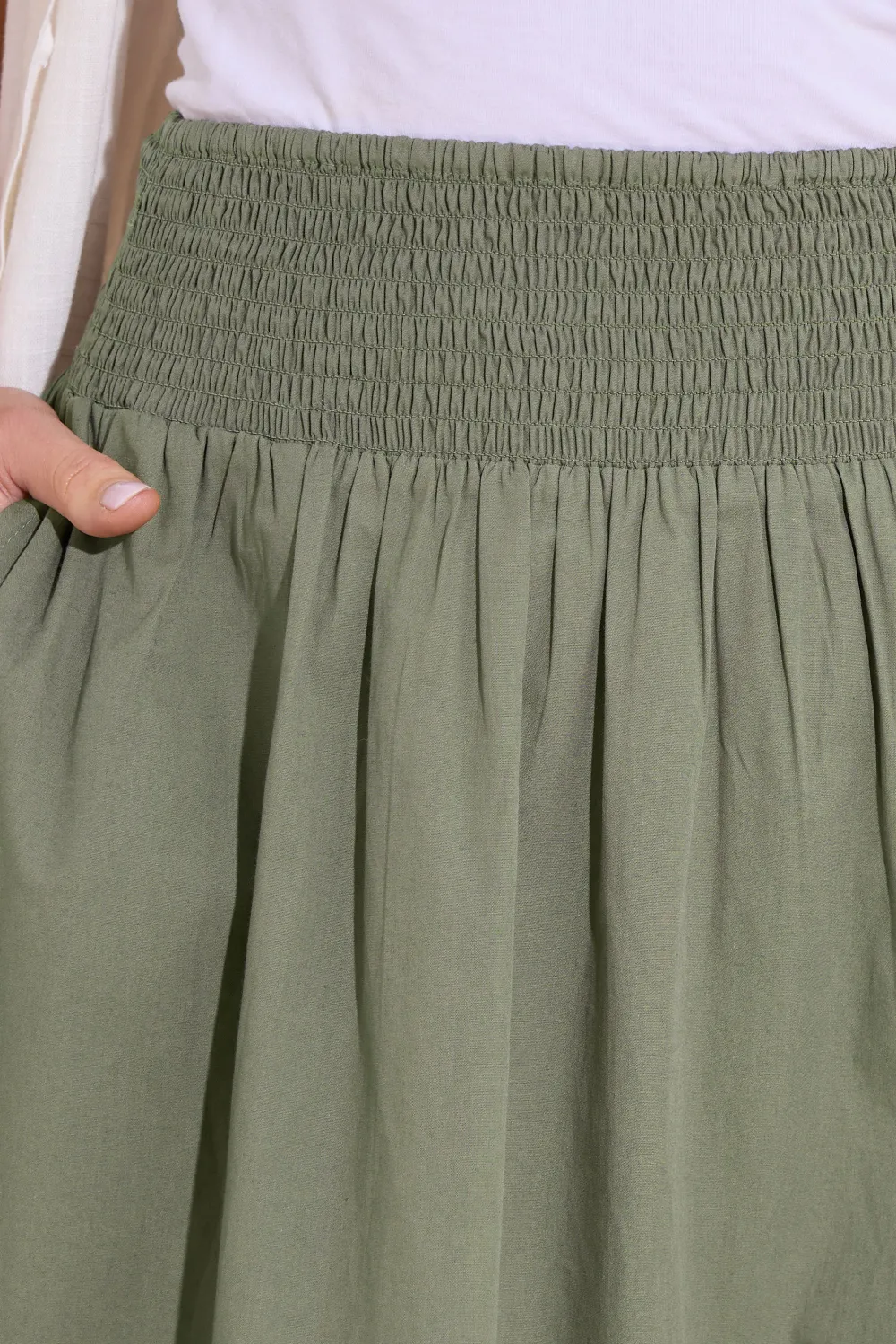 Plain Wide Waistband Skirt
