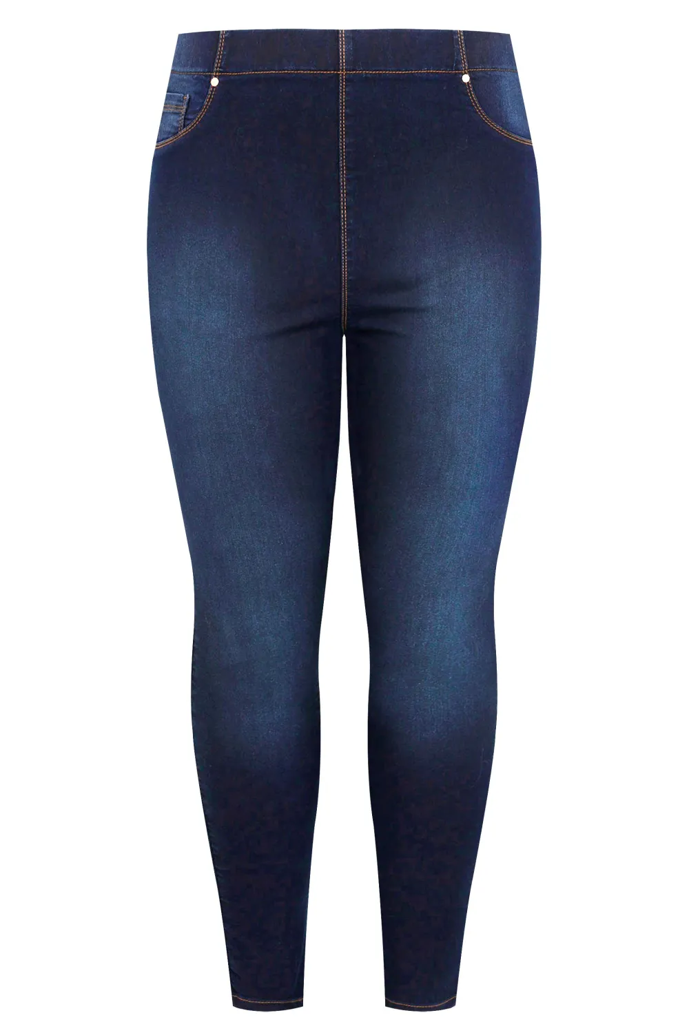 YOURS FOR GOOD Curve Indigo Blue Pull On Bum Shaper Stretch LOLA Jeggings