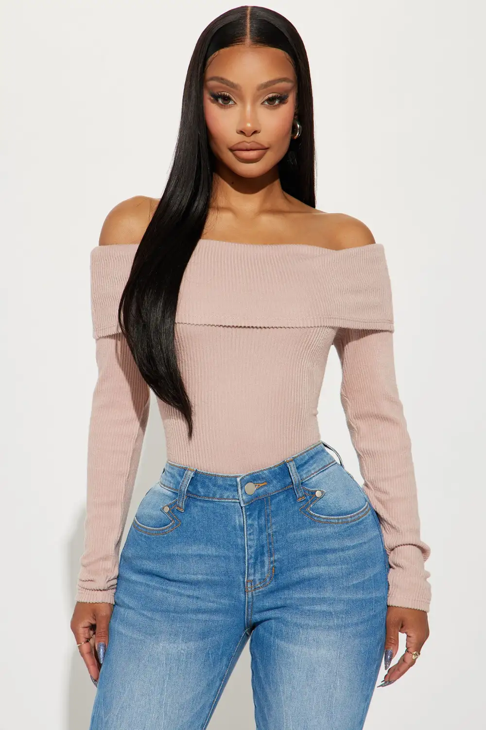 Sydney Off Shoulder Bodysuit - Mauve
