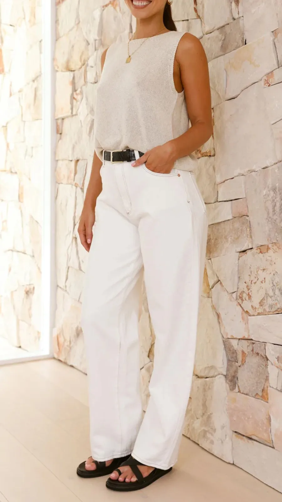 Knitted Simple Sleeveless Top