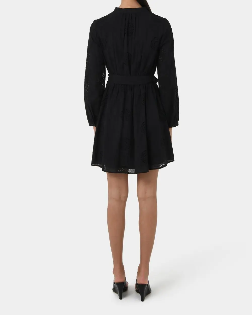 Cotton Tie Dress -Black