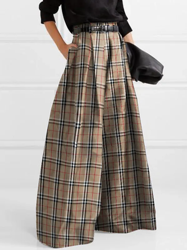 Stylish Loose High Waisted Printed Wide Leg Pants