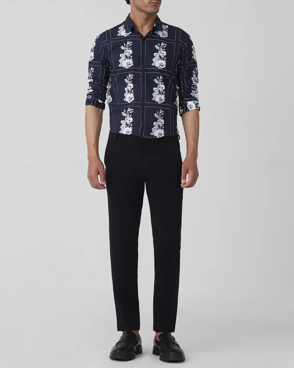 Classic Daily Slim-Fit Straight-Leg Navy Trousers