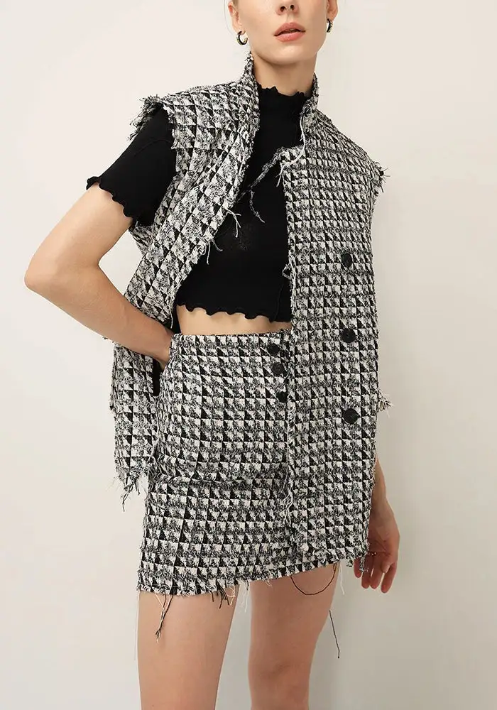 Skyfall Textured Frayed Vest