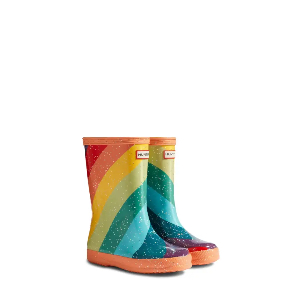 Kids First Glitter Stripe Rain Boots