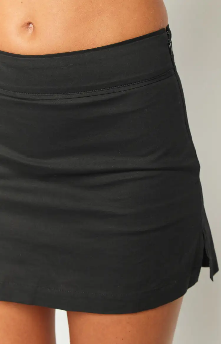 Dark Gray Pleated Mini Skirt