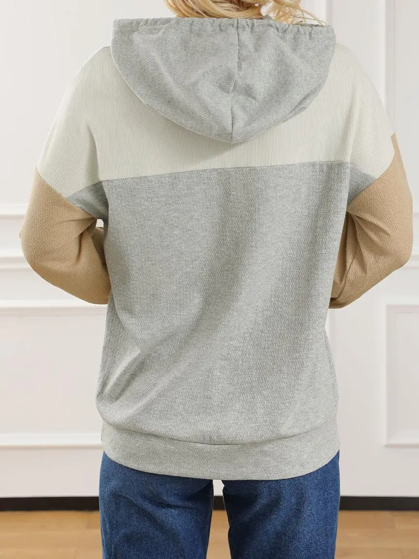 Casual Simple All-Match Light Gray Hoodie