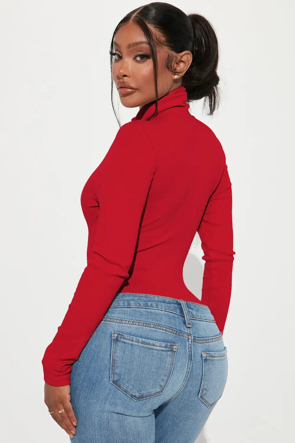 Tess Turtleneck Bodysuit - Red