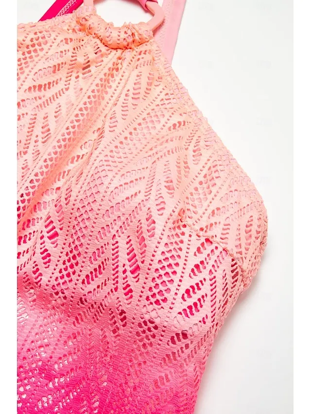 Gradient Lace Bandeau Swimsuit