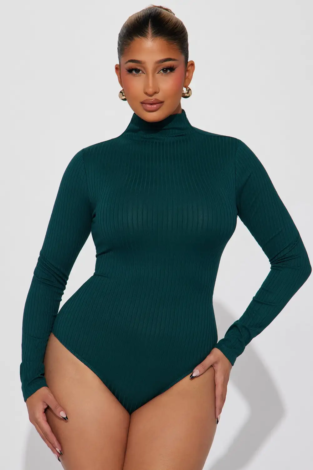 Nadia Ribbed Bodysuit - Teal