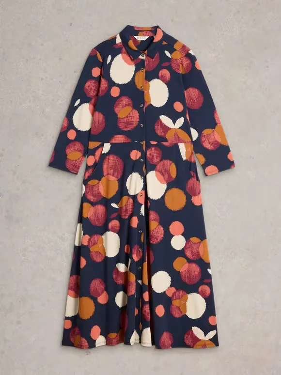 Midi Jersey Shirt Dress
